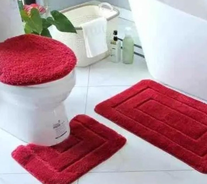 3 pieces flocking toilet set