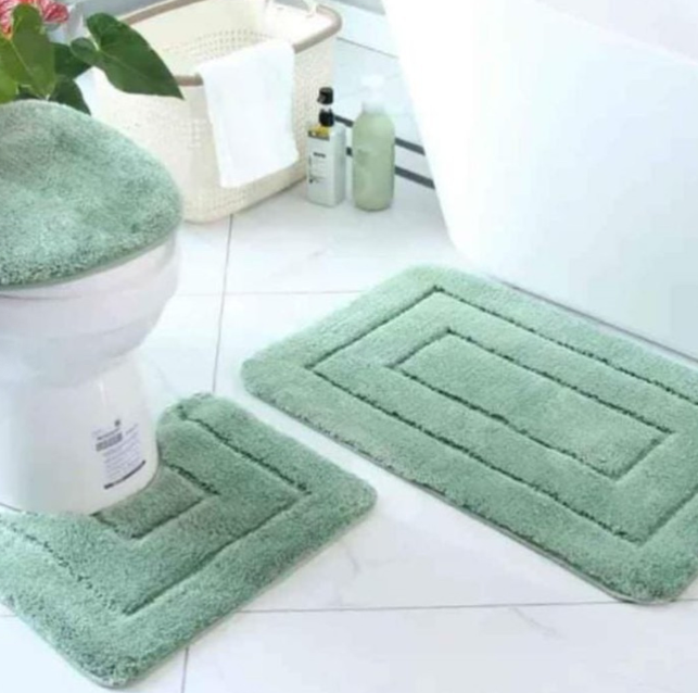 3 pieces flocking toilet set