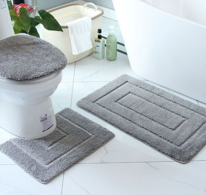 3 pieces flocking toilet set