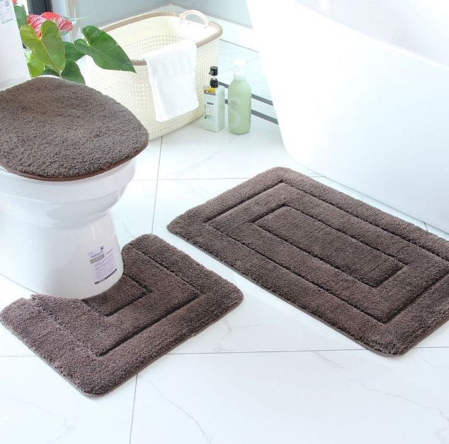 3 pieces flocking toilet set