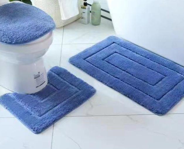 3 pieces flocking toilet set