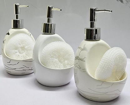 fancy single ceramic lotion/soap dispenser with wash pad