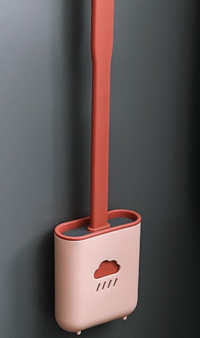 Flat head silicone toilet brush