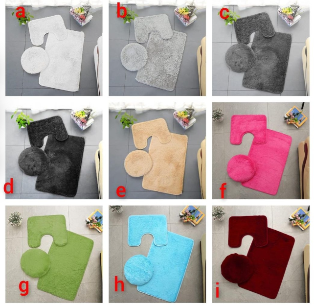 Fluffy 3 in 1 high quality toilet mats