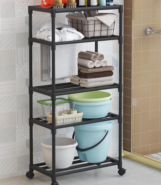 Detachable duo purpose 140cm high 4 layer trolley rack