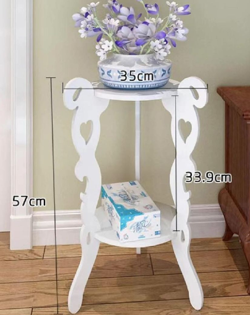 3 legged 2 layer white decor table