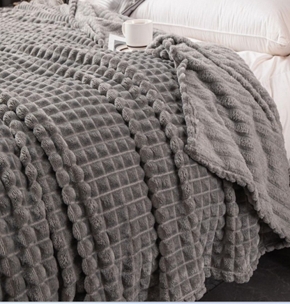 Cozy plaid throw blankets