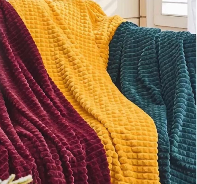 Cozy plaid throw blankets