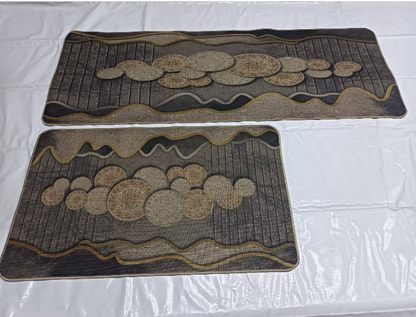 A set of 2 pcs rubber bottom kitchen mats