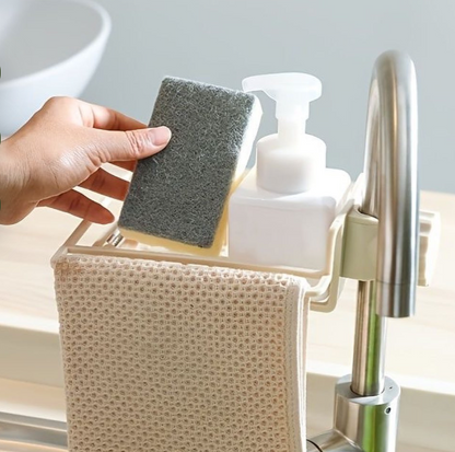Kitchen faucet sink rack organizer