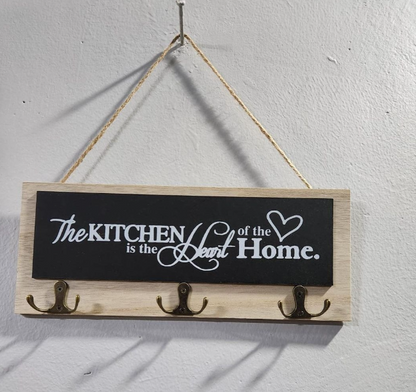 kitchen wall hanging hook wooden key holder