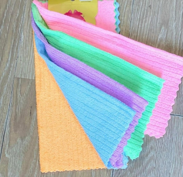 5 pcs Household Cleaning Dishwashing Cloth, Kitchen Absorbent Cloth