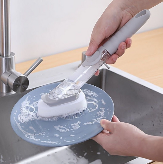 2 in 1 Kitchen Cleaning Brush Long Handle Automatic Liquid Dispenser