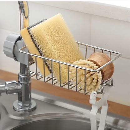 Kitchen Stainless Steel Sink Drain Rack Sponge Storage Holder