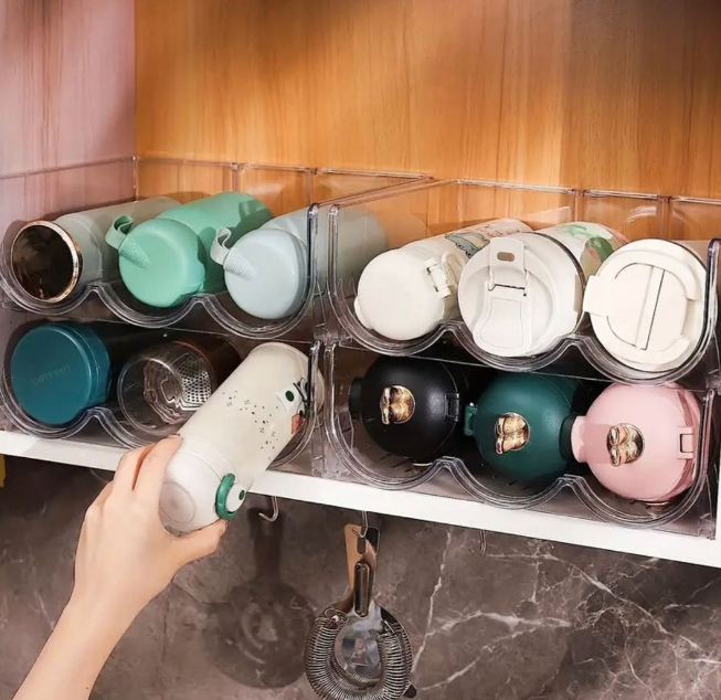 Cabinet bottle rack organiser