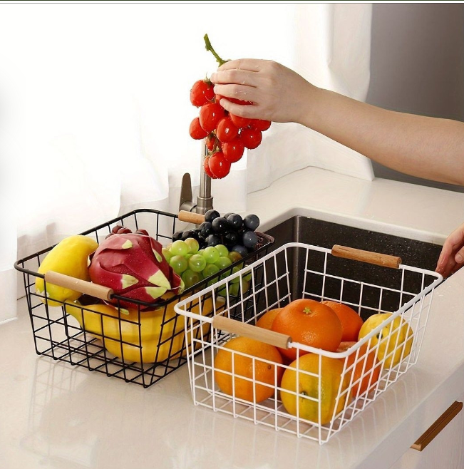 Metallic basket organizer