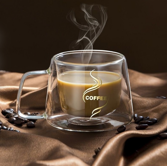 Borosilicate Double- Wall Glass Coffee Mug