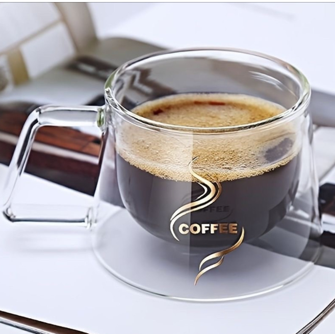 Borosilicate Double- Wall Glass Coffee Mug