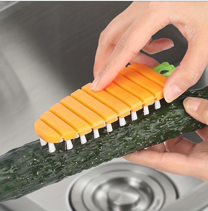 Flexible vegetable cleaning brush