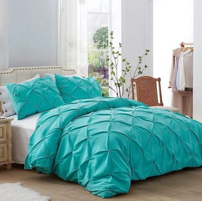 Pinch Pleat Cross Pintuck Duvet Cover set