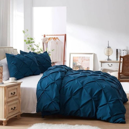 Pinch Pleat Cross Pintuck Duvet Cover set