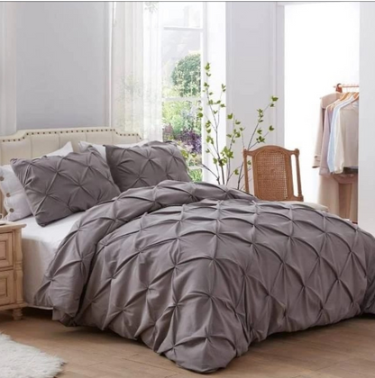 Pinch Pleat Cross Pintuck Duvet Cover set