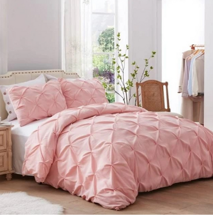 Pinch Pleat Cross Pintuck Duvet Cover set