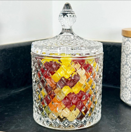 Glass Sweets Jar with Lid, glass Sugar dish