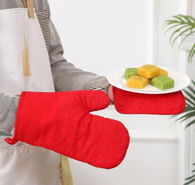 6 piece set High heat resistant oven mitts and pot holders