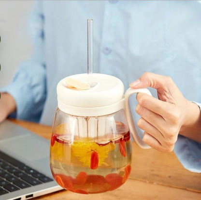 Plastic Water bottle, Teacup With Infuser and straw