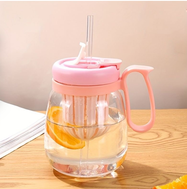 Plastic Water bottle, Teacup With Infuser and straw