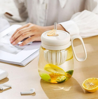 Plastic Water bottle, Teacup With Infuser and straw