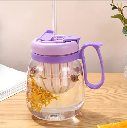 Plastic Water bottle, Teacup With Infuser and straw