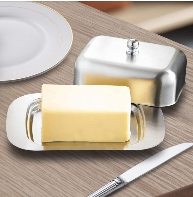 Metal Butter Dish with Lid