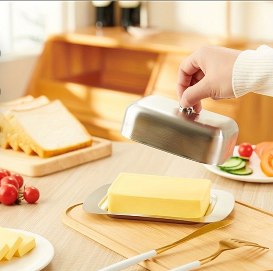 Metal Butter Dish with Lid