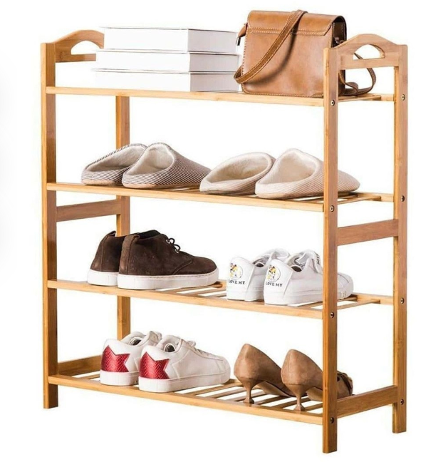 4 Layer Natural Bamboo shoe rack