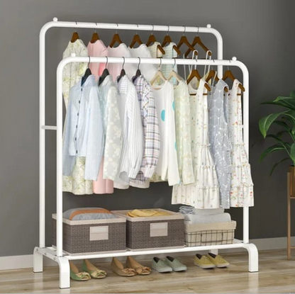 Modern garment rack with single shoe rack organizer