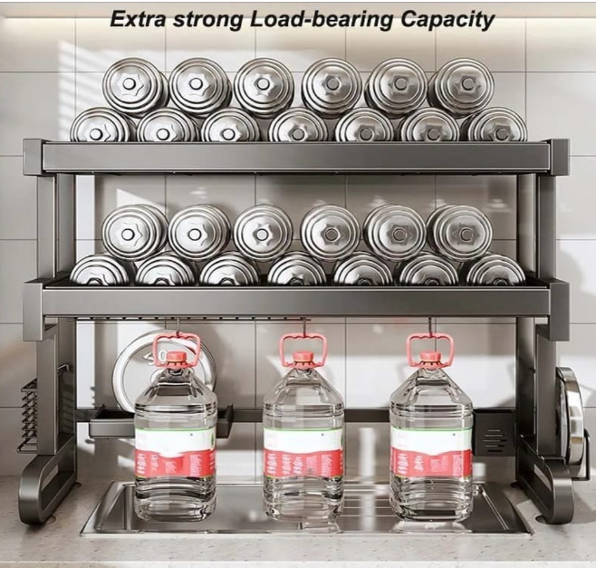 2 layers over the sink dish rack