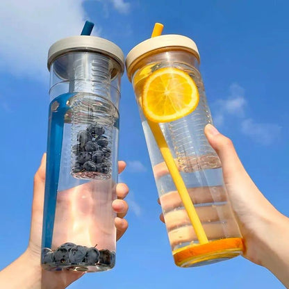 Cute Water Bottle With Foldable Straw and a Built-in Filter