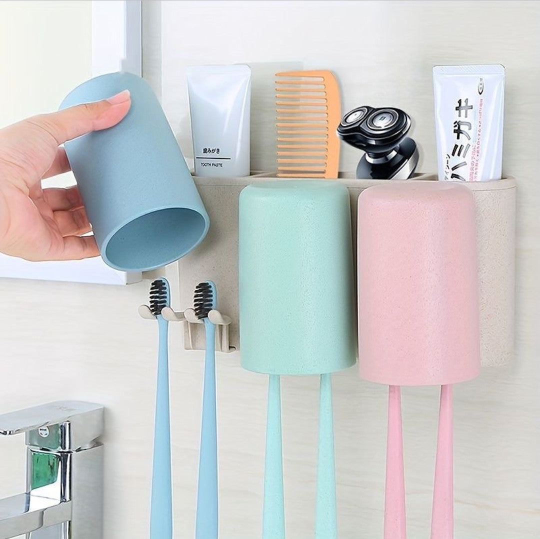 Wall mounted Toothbrush Holder with 3 Cups