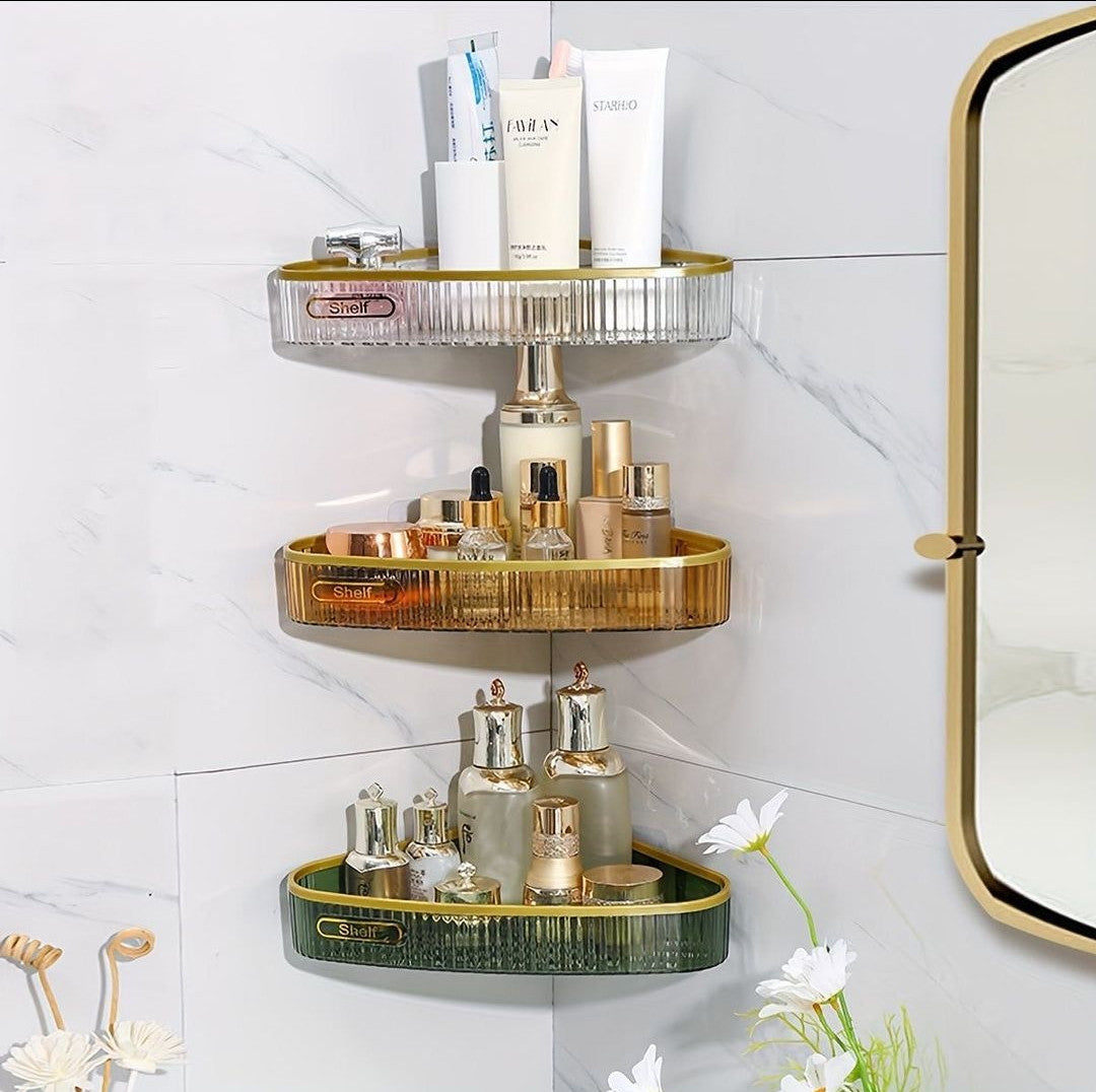 Acrylic Punch Free Bathroom Corner Shelf