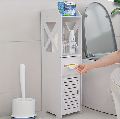 Multipurpose toilet cabinet organizer with tissue holder