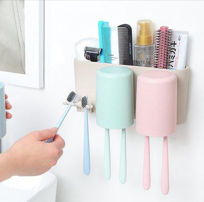 Wall mounted Toothbrush Holder with 3 Cups