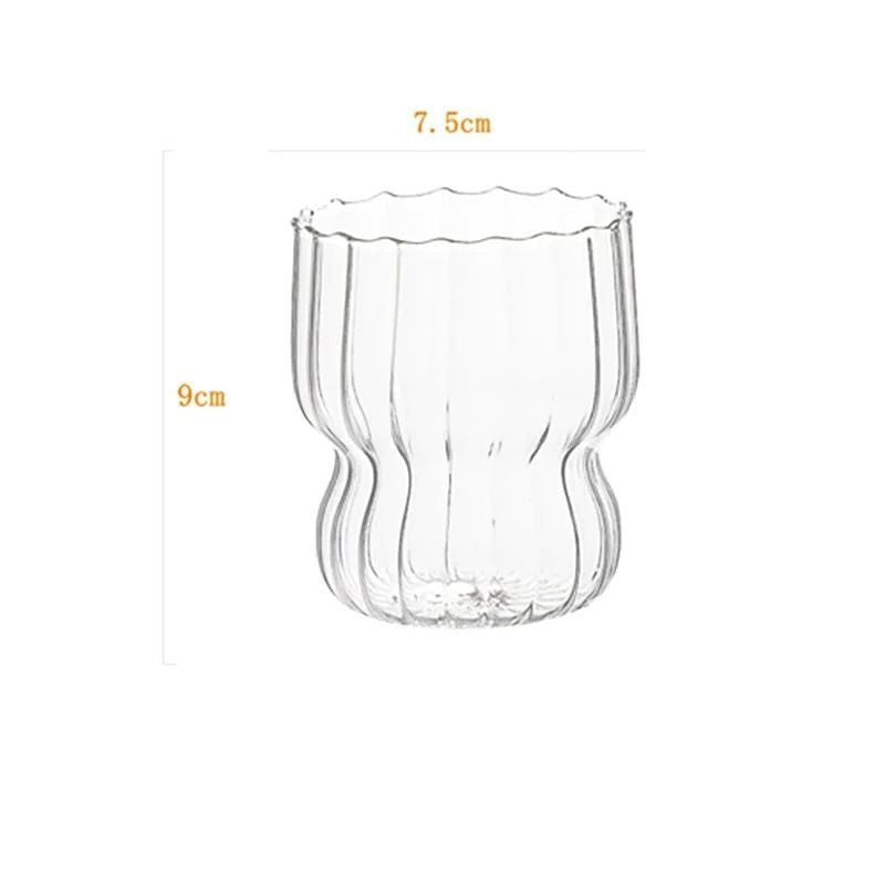 300ml Glass Cup Cute Stripe