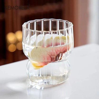 300ml Glass Cup Cute Stripe