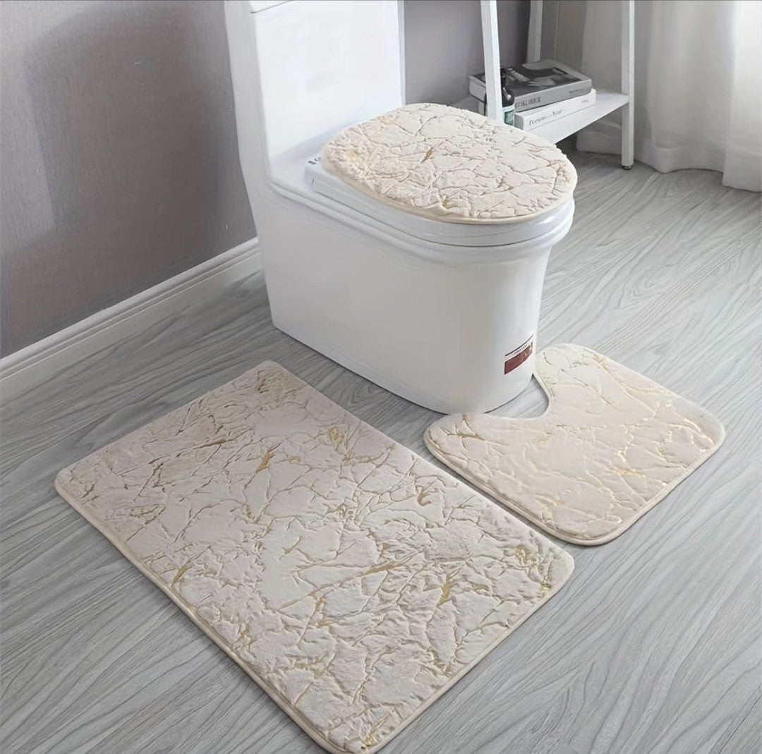 Marble pattern bathroom mats