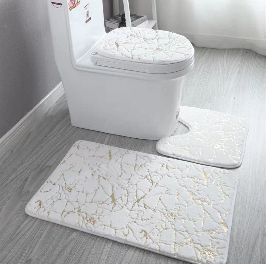 Marble pattern bathroom mats