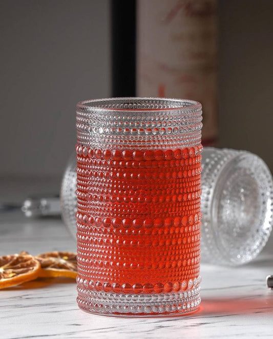 350ml Vintage Dots pattern transparent drinking glasses