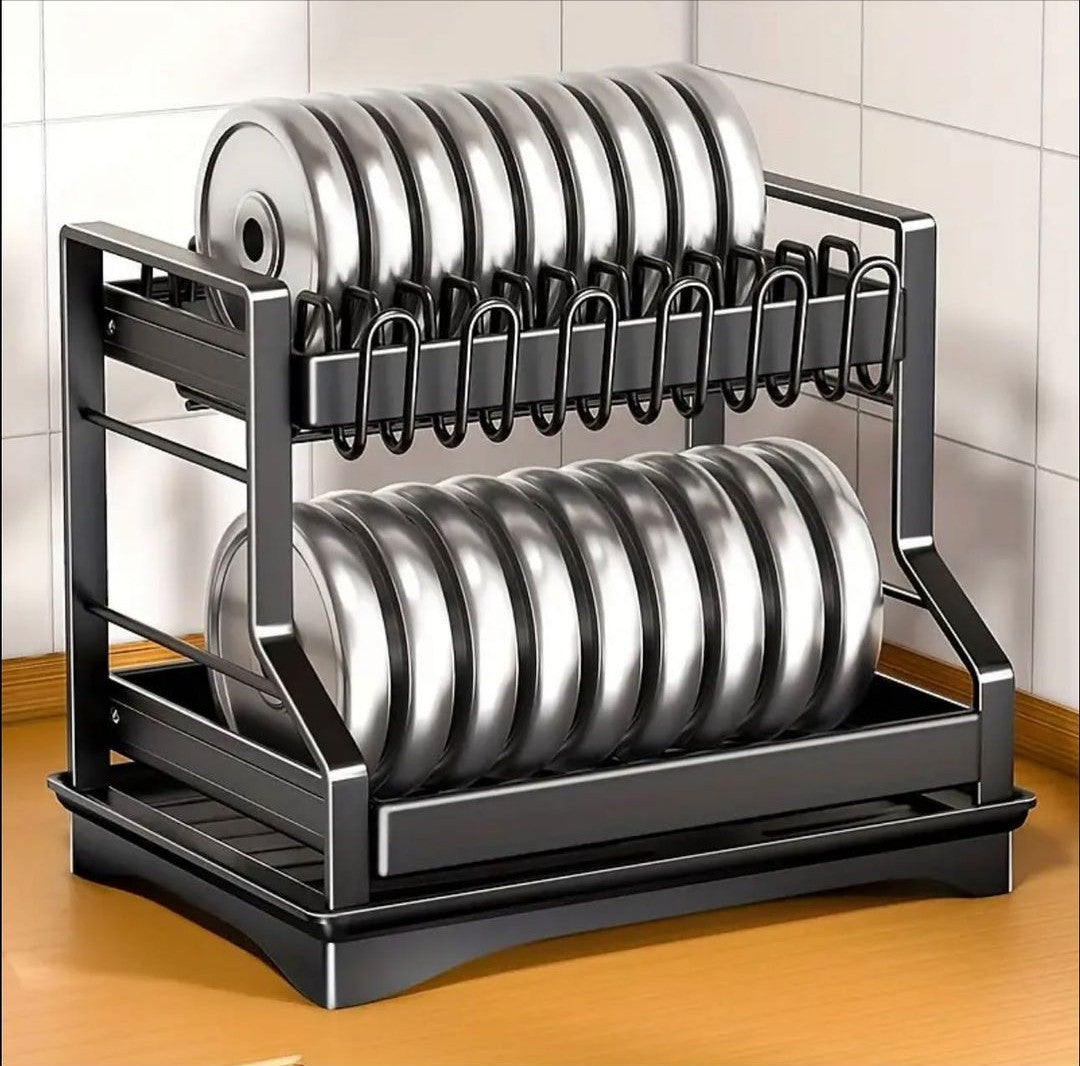 2 tier carbon steel dish drying rack