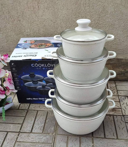 10pcs cook lover Granite cookware set